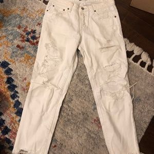 Abercrombie dipped white jeans